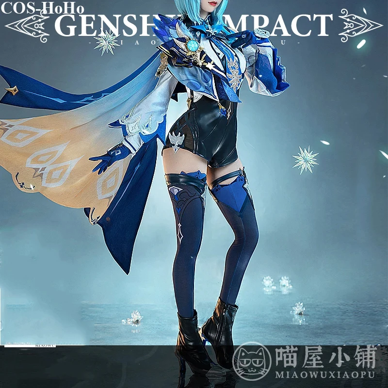 

COS-HoHo Anime Genshin Impact EuLa Game Suit Sweet Cute Jumpsuits Uniform Cosplay Costume Halloween Party Outfit For Women NEW