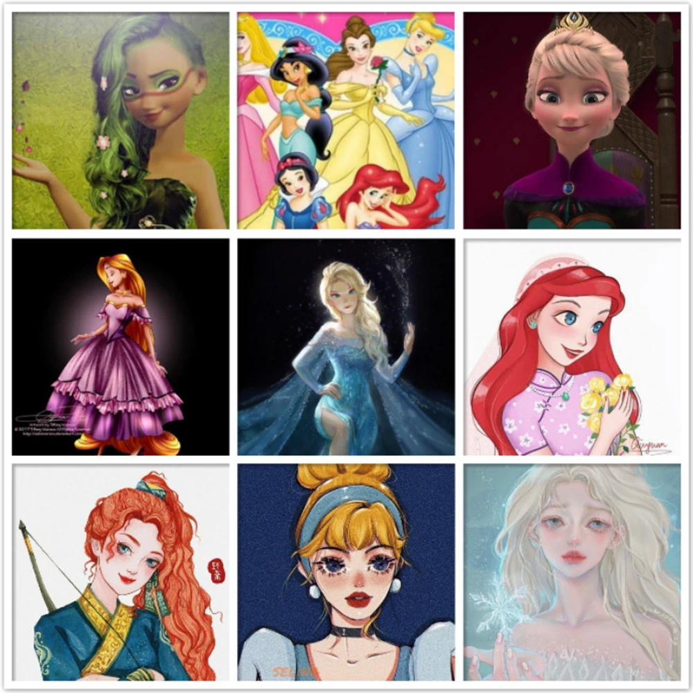 Disney Cartoon Elsa Anna Wall Art Canvas Painting Nordic Posters and Prints Wall Pictures for Living Home Decor