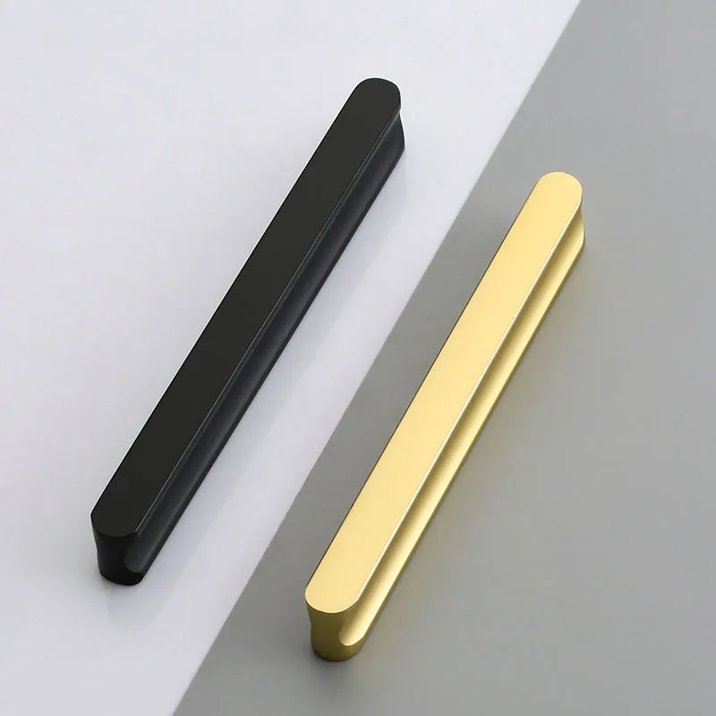 KK&FING Simple Style Gold Aluminum Alloy Kitchen Furniture Handle Cabinet Door Handles Drawer Pulls Cupboard Door Knobs Hardware