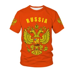 New Style men's T-shirt 3D Russia Hot Print T-shirt summer casual tops fashion round neck shirt children Adult size