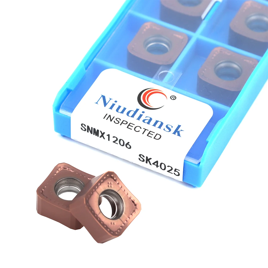 

10pcs SNMG1206 SNMX1206 SNMX1306 SK4025 Fast feed heavy cutting CNC 45°square face milling inserts Super hard and wear-resistant