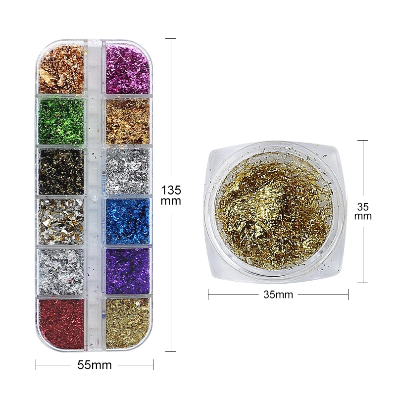 Arte Clavo Spangles Glitter płatki cekiny 12 sztuk w 1 różowe złoto srebro DIY motyl zanurzenie w proszku na paznokcie akrylowe narzędzia