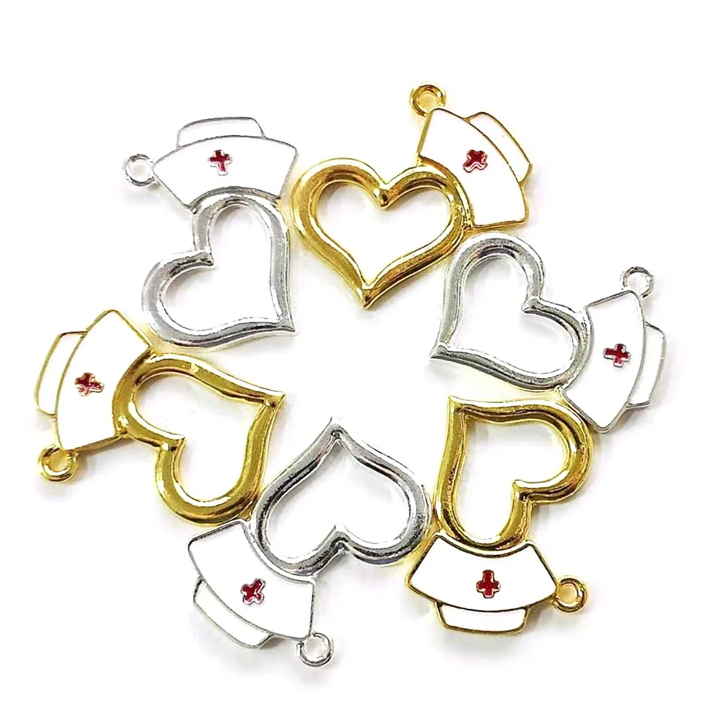 

30pcs nurse heart charms for women DIY jewelry accessories H9