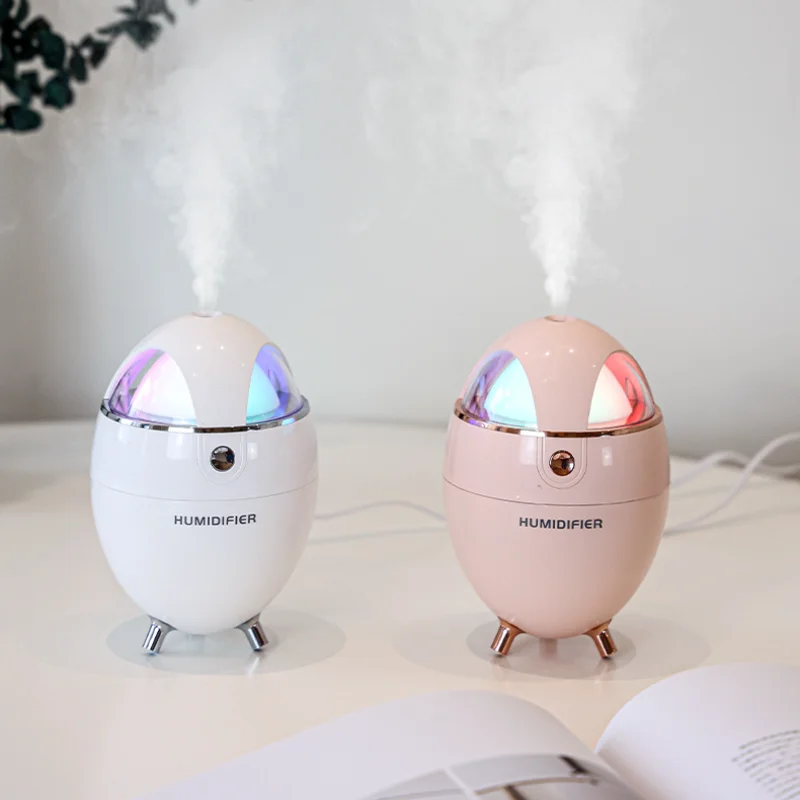 Mini Air Humidifier ไข่รูปร่างบ้านเดสก์ท็อปที่มีสีสัน Night Light Mute ความชื้น Sprayer สำหรับสำนักงานความคิดสร้างสรรค์