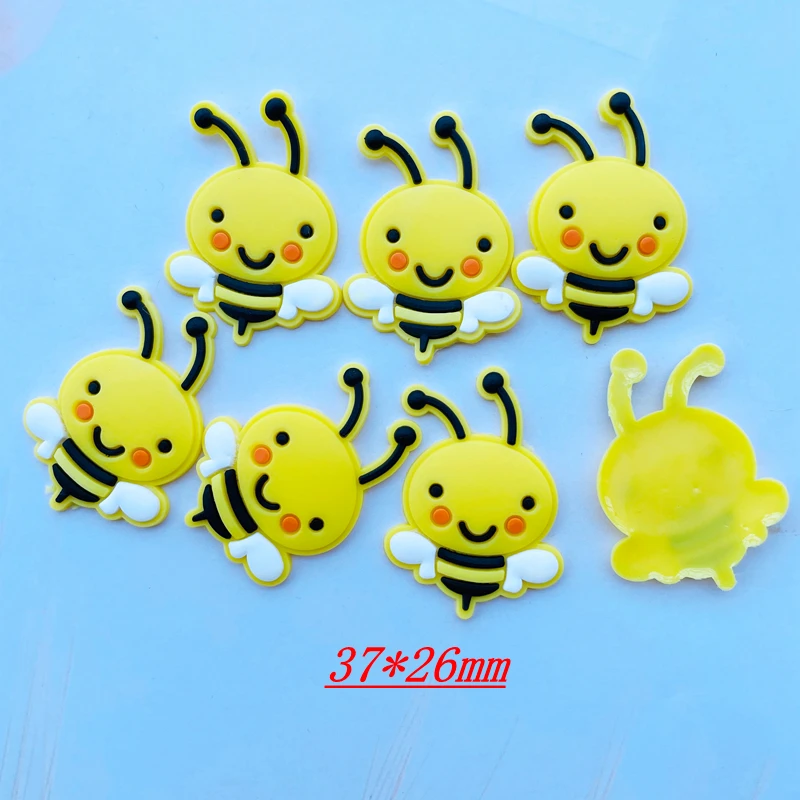 10 / 15 stück Von Neuen Kawaii Weichen Kleber Cartoon Bee Flache DIY Handwerk Sammelalbum Haar Bogen Center Zubehör Verschönerung a22