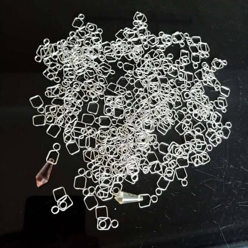 100PCS Crystal Connection Buckle Chandeliers Accessories Stainless Steel DIY Crystal Beads Connector Hanging Pandent Lamp Parts