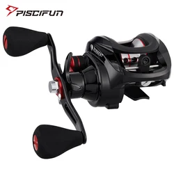 Piscifun-Torrent Fishing Reel, Baitcasting Reel, Arrasto de Carbono, 6 Rolamentos, Freio Magnético, Perfil Baixo, 7.1:1, 5.3:1 Gear Ratio, 8.1kg