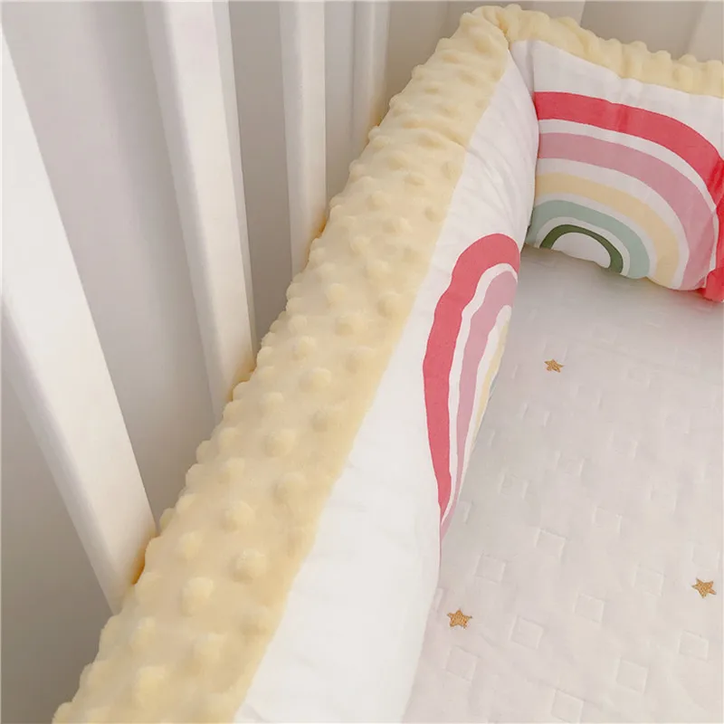 180 cm Baby Bett Stoßstangen Baumwolle Samt Kissen Kissen Stoßstange Infant Krippe Schutz Waschbar Kinderbett Stoßstange Bettwäsche Neugeborenen Zimmer decor