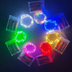 LED Remote Control Copper Wire stringLights 3xAA Battery Box Color Lights Wedding Christmas Bedroom Decoration Atmosphere Light