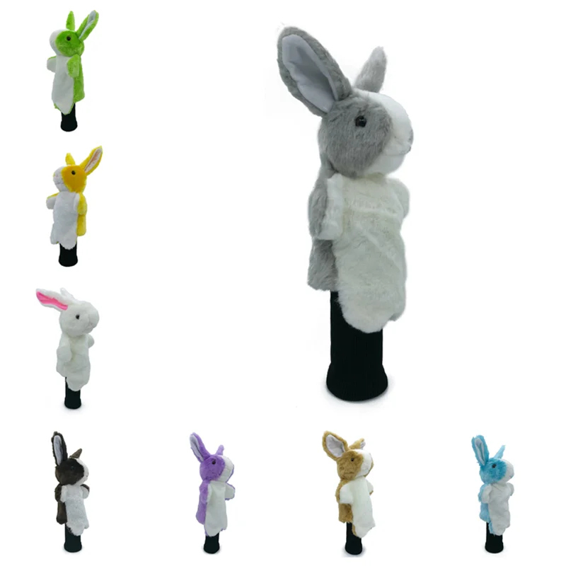 10 Colors Cartoon Rabbit Golf Head Cover Fairway Woods Hybrid Animal Golf Clubs Headcover No For Driver Mascot Novelty Cute Gift