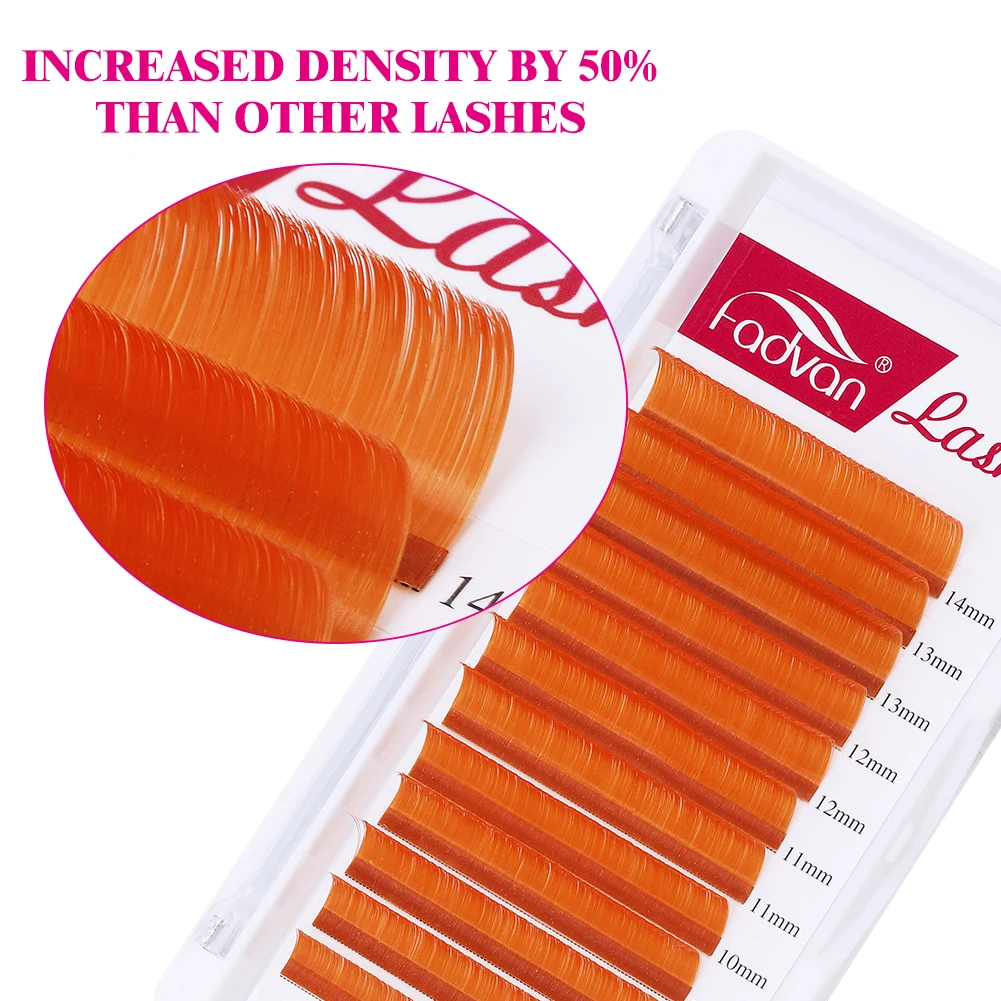 Orange Colored Easy Fan Lashes Russian Volume Lash Extension Makeup Party Club Natural False Eyelash Professional Grafting Tools