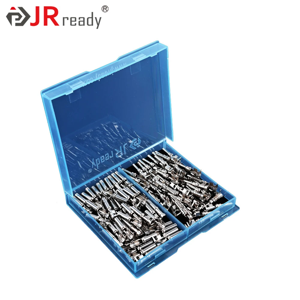 JRready 100PCS 12# Stamped and formed Terminals（Male And Female）Non-insulated Wire Connector Terminals Assorted Kit ST6254