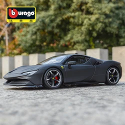 Bburago 1:24 Ferrari SF90 Stradale Black Sports Car statico Die Cast veicoli da collezione Model Car Toys