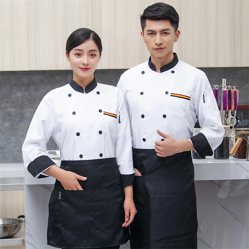 Uniformes do restaurante do chef, manga curta para mulheres e homens, roupas de cozinheiro, jaquetas de cozinheiro, casaco de comida