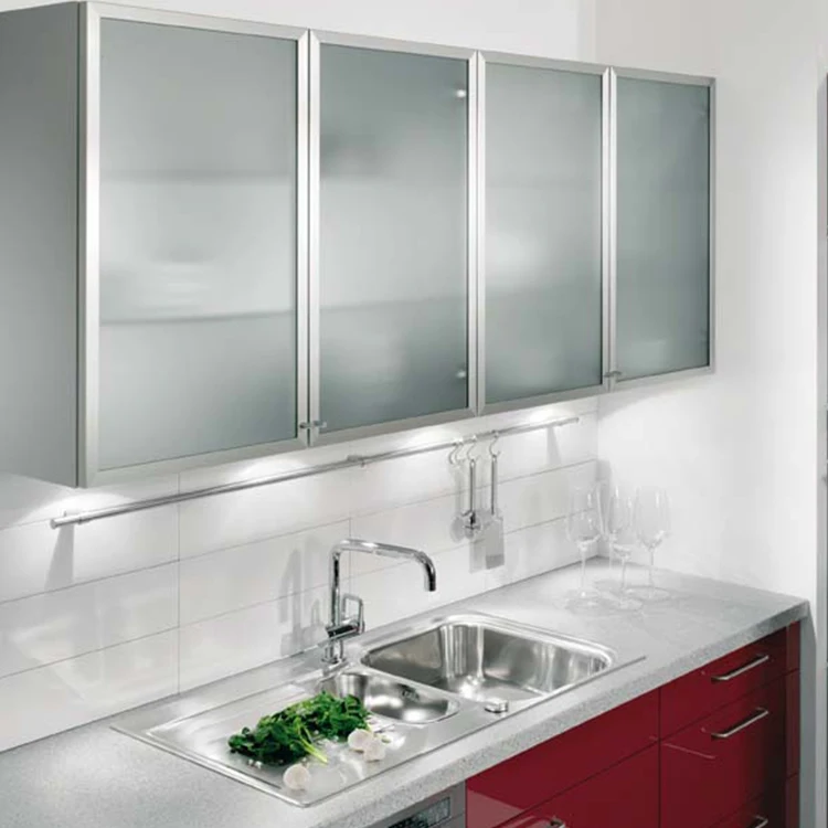 UKE Square anodized aluminum frame for kitchen cabinet glass door and window aluminium framed sliding glass door