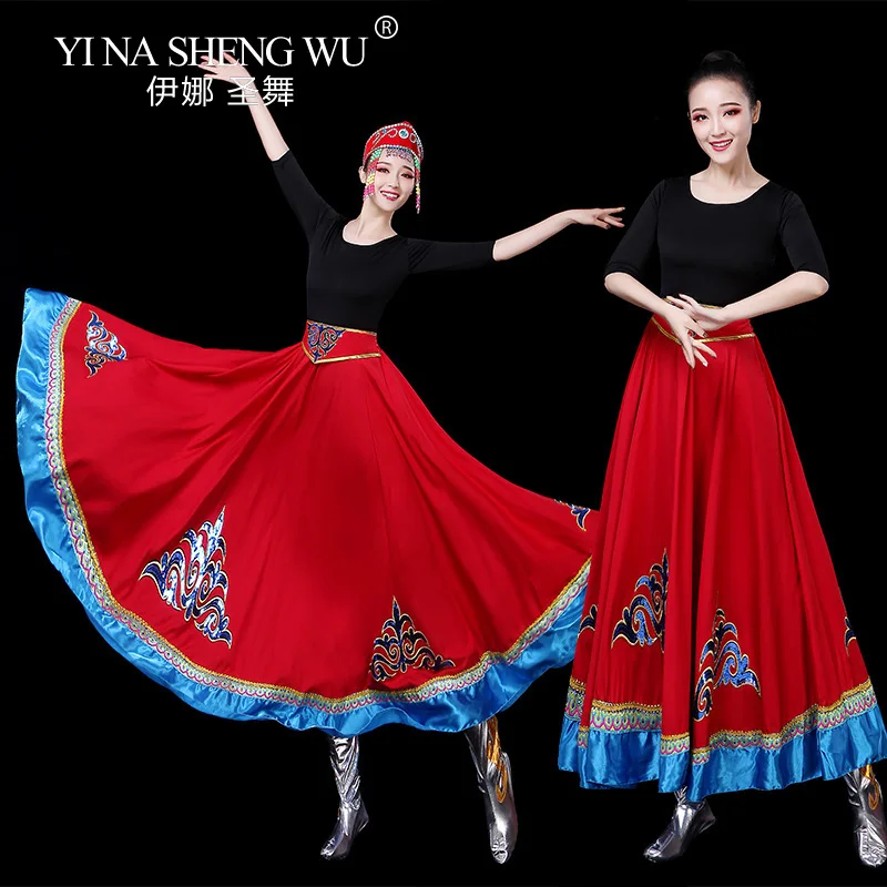 Spring and Summer New Styles Tibetan and Mongolian Dance Half-length Skirts and Swing Skirts Profession Costumes for Folk Dances