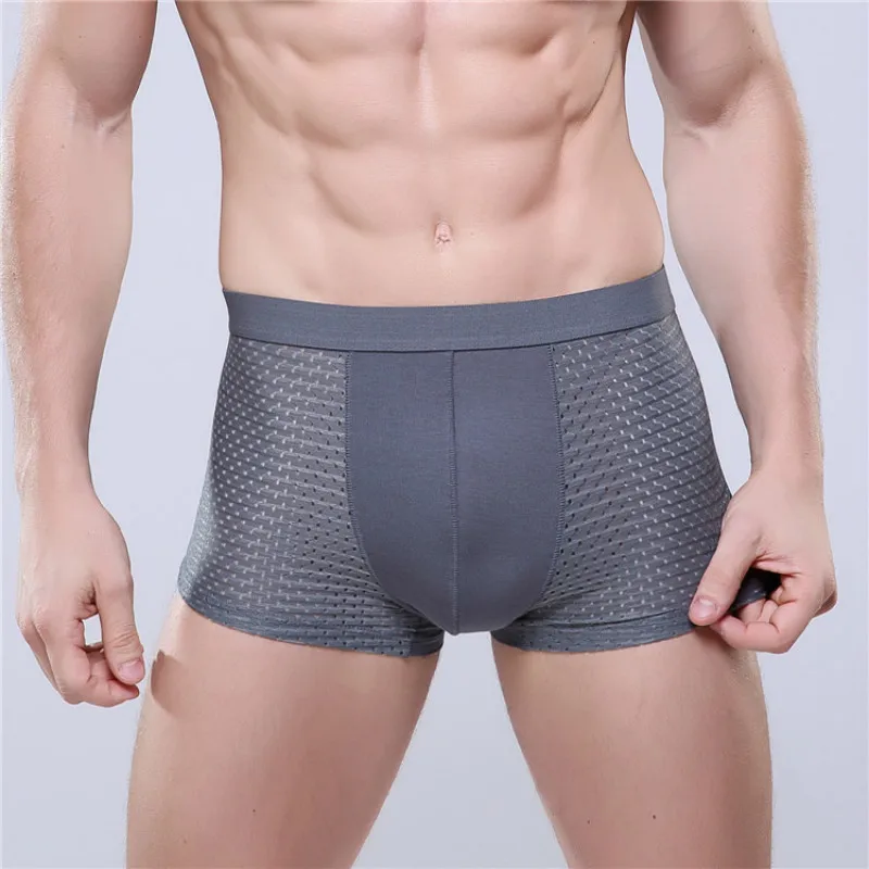 4 Pack Mens Ice Silk Breathable Mesh  Panties Underwear Pants Transparent Boxershorts Men Boxers Shorts Underpants