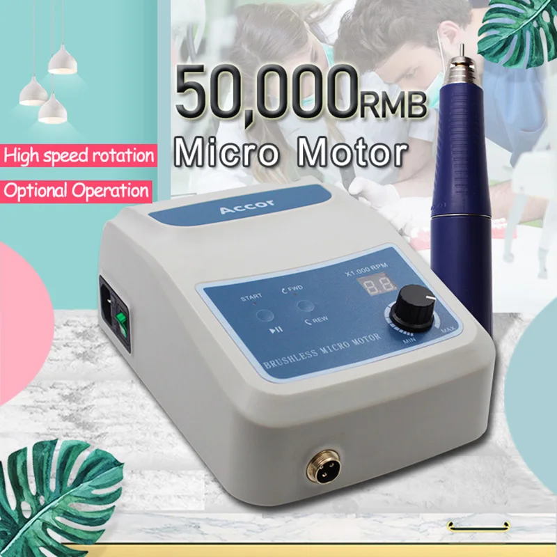 50,000RPM High Quality Micromotor Equipamento by Foot Pedal Non-Carbon Brushless Dentista Tooth Jewelry Polishing Lab Drill