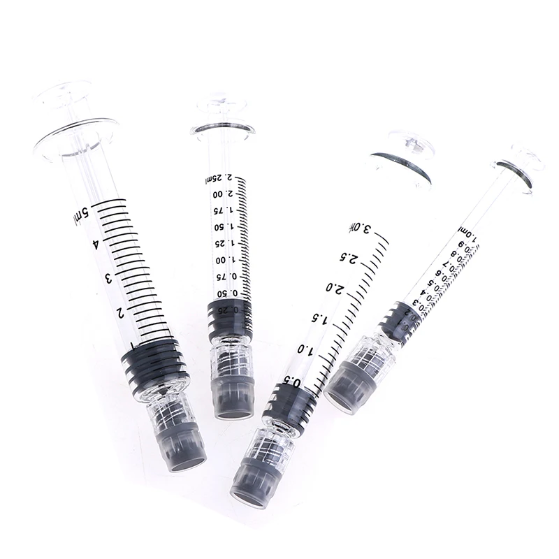 Glass Syringe Luer Lock Syringe Borosilicate Glass Prefillable Syringe 1ml/2.5ml/3.5ml/5ml Optional Capacity Beauty