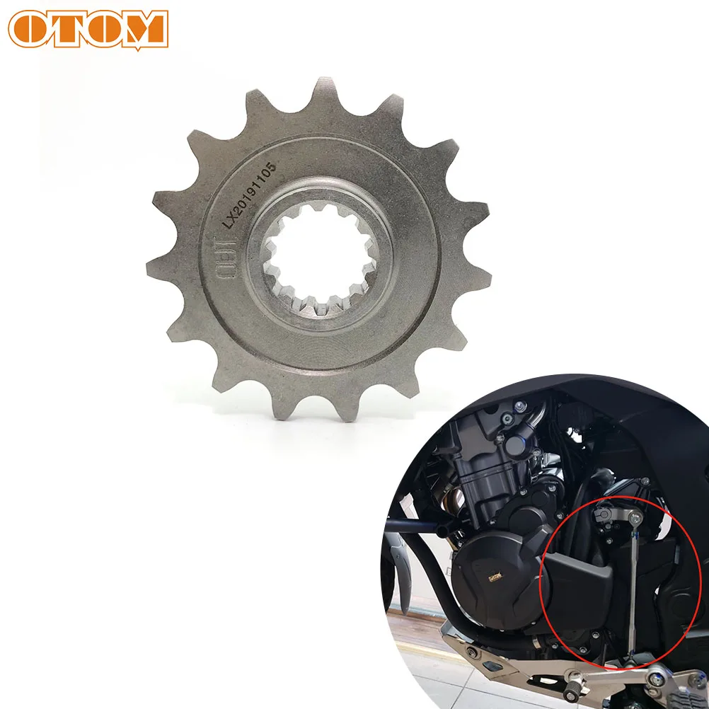 OTOM 520-15T Front Sprocket For Loncin LX500 Hengjian Excelle 500 Chinese Motorcycle Modified Engine Chain Plate Gear Fly Wheel