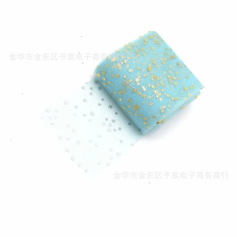 100 Yards/lot Gold Star Mesh Clothing Headdress Cake Gift Flower Packaging Party Wedding Decoration Accessories