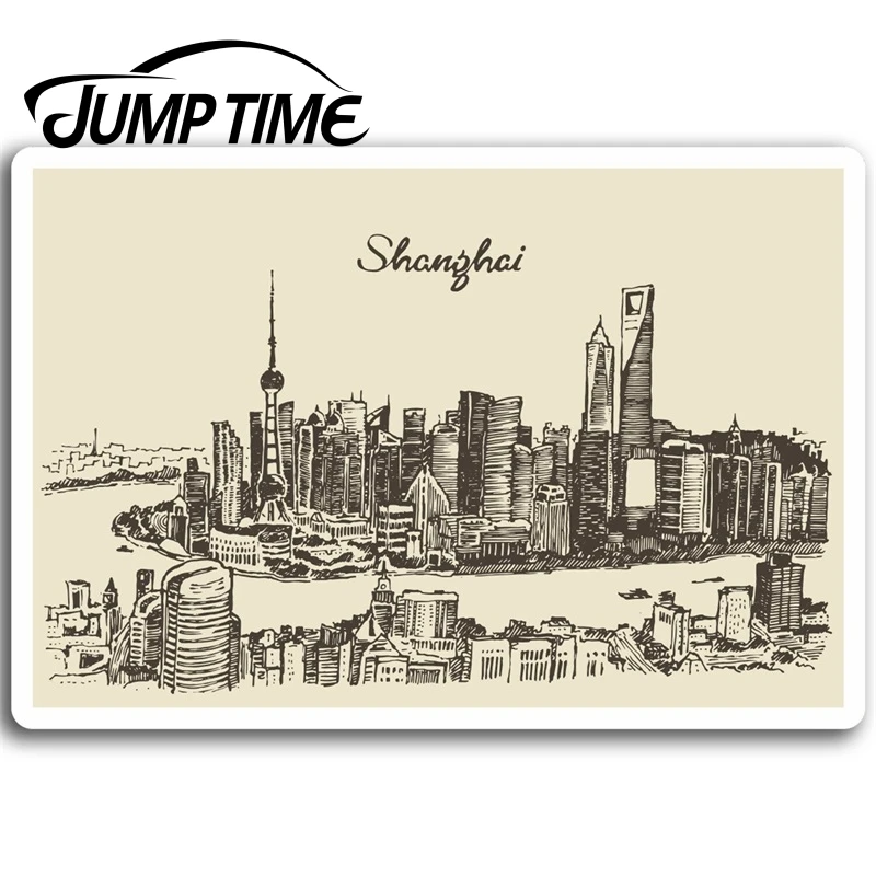 Jump Time for  Shanghai China Vinyl Stickers Travel Sticker Laptop Luggage Truck Window Bumper Decal Waterproof Accessories