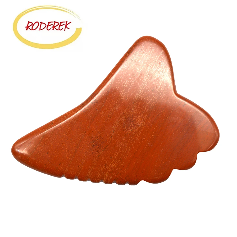 

Wing Shape Red Jasper Guasha Massage Tools Anti-Ageing Fat Reducing Face Line