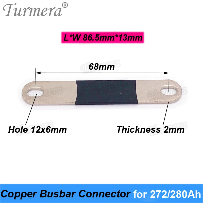 50Pieces Turmera Copper BusBars Connector for 3.2V 272Ah 280Ah 310Ah Lifepo4 Battery Assemble for 12V Uninterrupted Power Supply