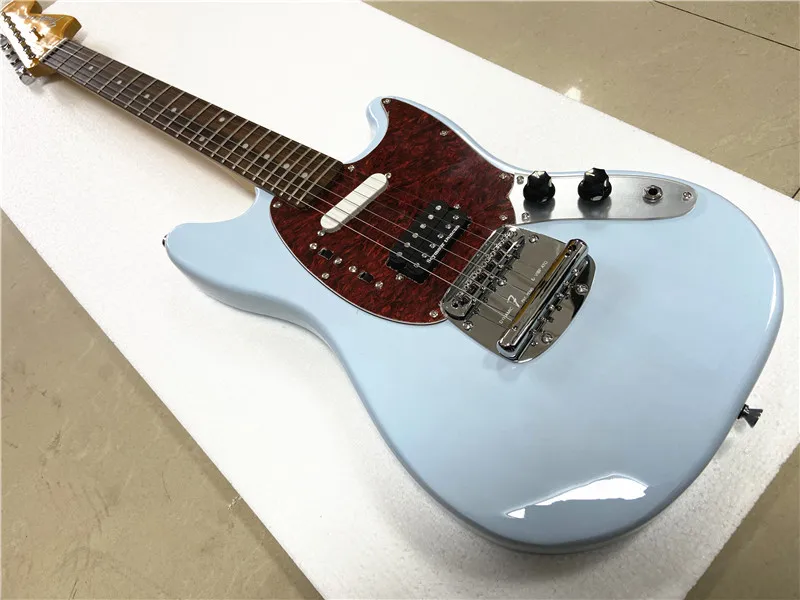 High quality Daphne light blue classic electric guitar rose wood fingerboard red guard free shipping