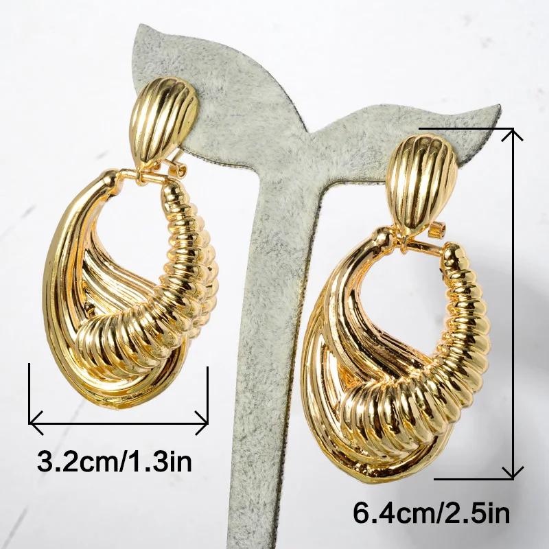 Sunny Drop Dangle Earrings Brazilian African Hot Sale Copper Stereoscopic Gold Plated Classic Women Jewelry Party Wedding Gift