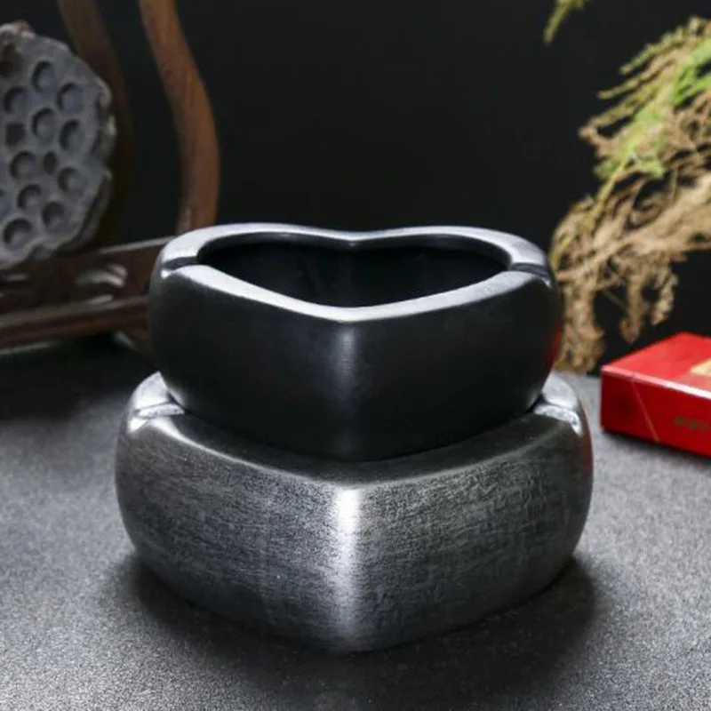 Ceramic Ash Tray Somking Holder Container Heart Square Round Shape Creative Ashtray for Home Office Car Supplies