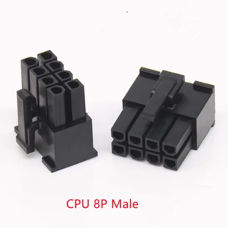 30PCS/1Lot 5557 4.2mm Black/White 8P 8PIN Male Plug Plastic Shell For PC Computer ATX CPU Power Connector Housing