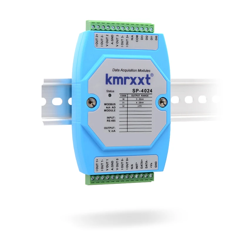 

RS485 to Analog Output Module AO Voltage and Current DA Modbus to 4-20mA Signal DAM4024