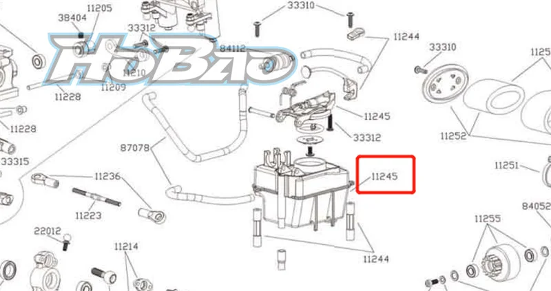 Original OFNA/HOBAO RACING 11245 tank For HYPER 1/12MINI ST Tuggy