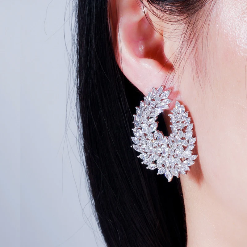 CWWZircons Luxuriöse, beliebte Wassertropfen-Ohrringe mit Mikro-Pavé-Zirkonia, Naija Hochzeitsohrringe, modischer Damenschmuck für Partys, Großhandel E0338 – Detail 12