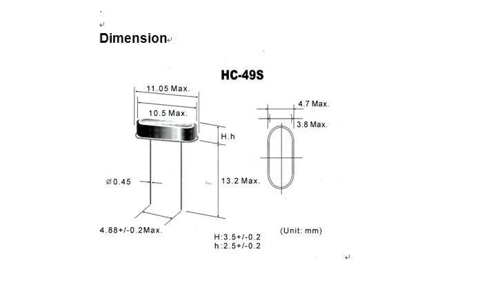 5pcs Quartz crystal in-line two-legged resonator HC-49S 13.5MHZ 13.5M 20PPM Passive clock crystal