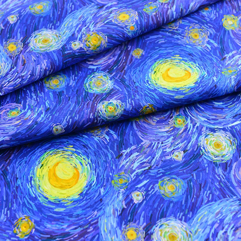 Chainho,Blue Digital Printed Cotton Fabrics,DIY Handmade Quilting & Sewing Baby&Children\'s Garments,Bag,Crafts,Cushion Material