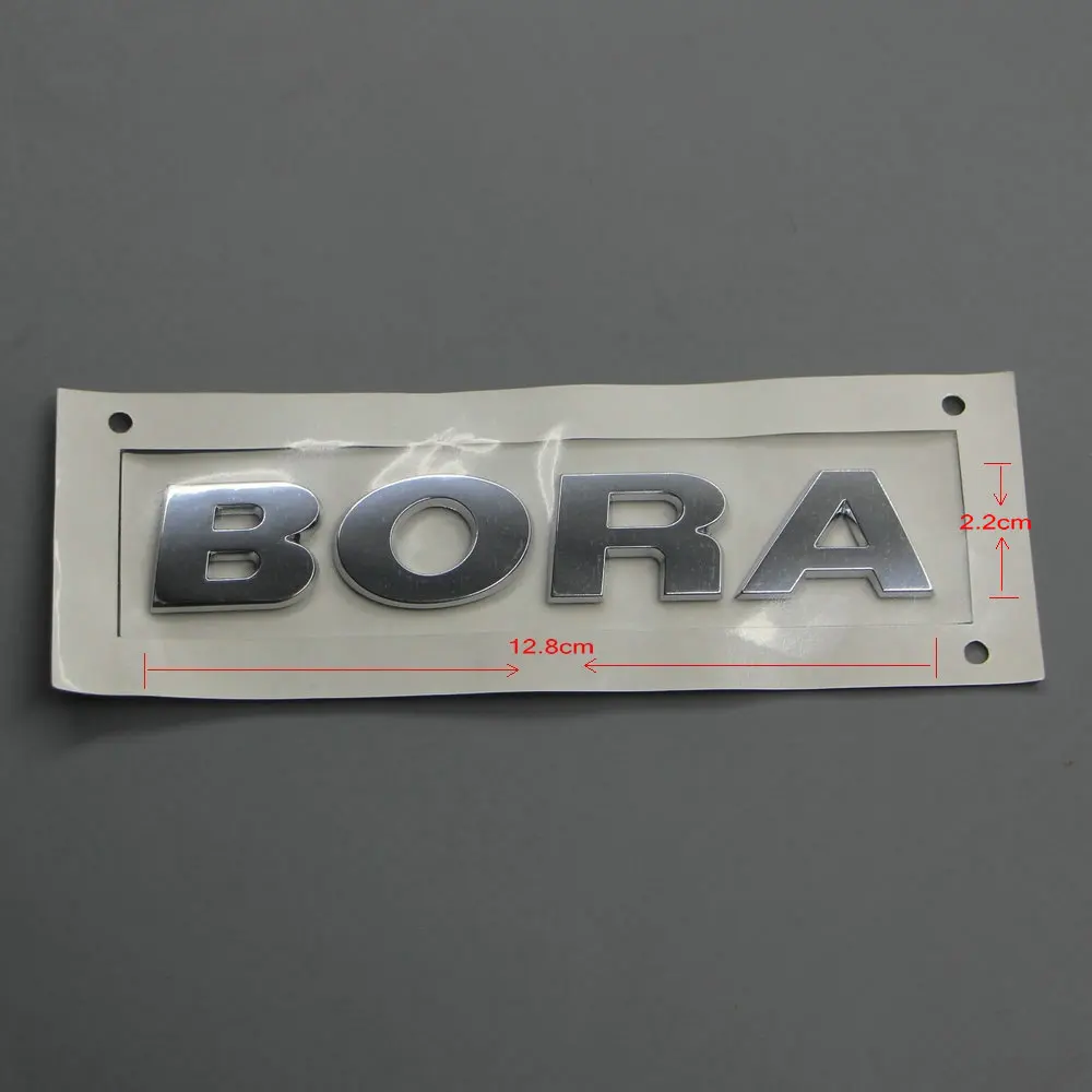 Apply to Bora Luggage compartment lettering  BORA alphabet sticker Auto Logos silvery ABS electroplating