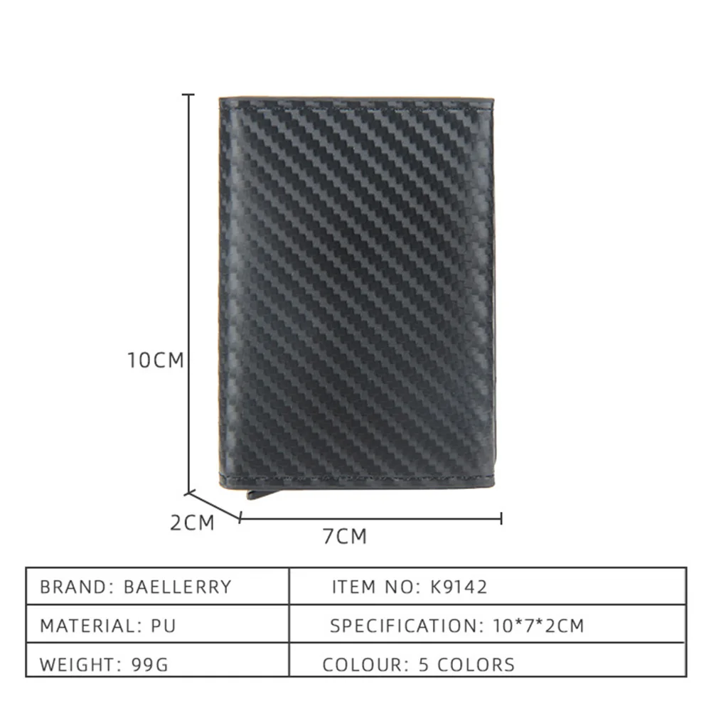 2024 Rfid Men Card Wallets Magnetic Button Free Name Customized Small Card Wallets Carbon Fiber Mini Wallet Qaulity Male Purses