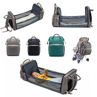 Baby Portable Backpack Bed Large Capacity Mummy Bag Multifunctional Backpack Folding Bed Mother and Baby Travel Crib Diaper Bags