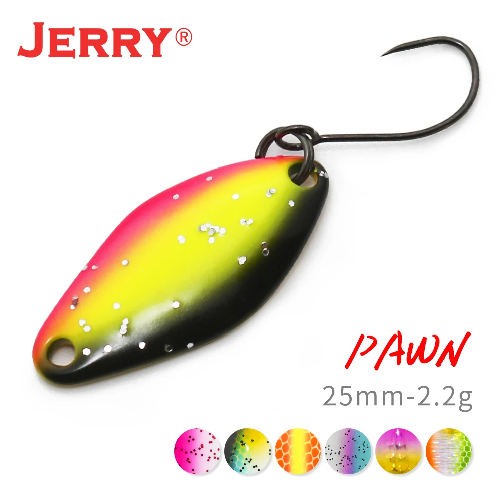 Jerry Pawn Area Trout Spinning Fishing Lure UL Artificial Metal Spoon 2.2g UV Coating Glitter Hard Lure Lake Fishing Tackle