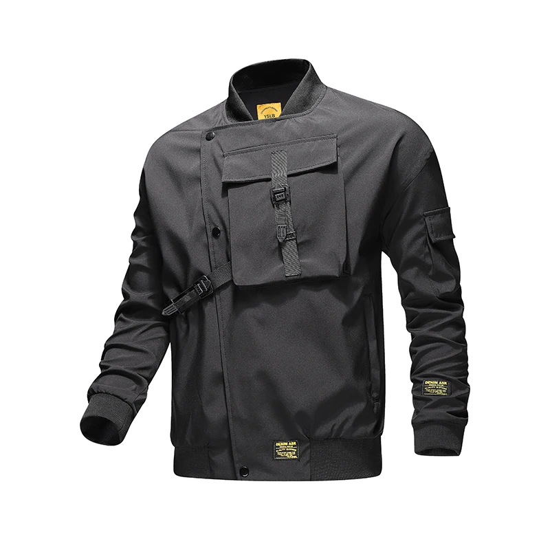 Mens Black Bomber Black Jacket And Men Pilot Baseball Jackets Male Hip Hop Cargo Coat Streetwear Outerwear