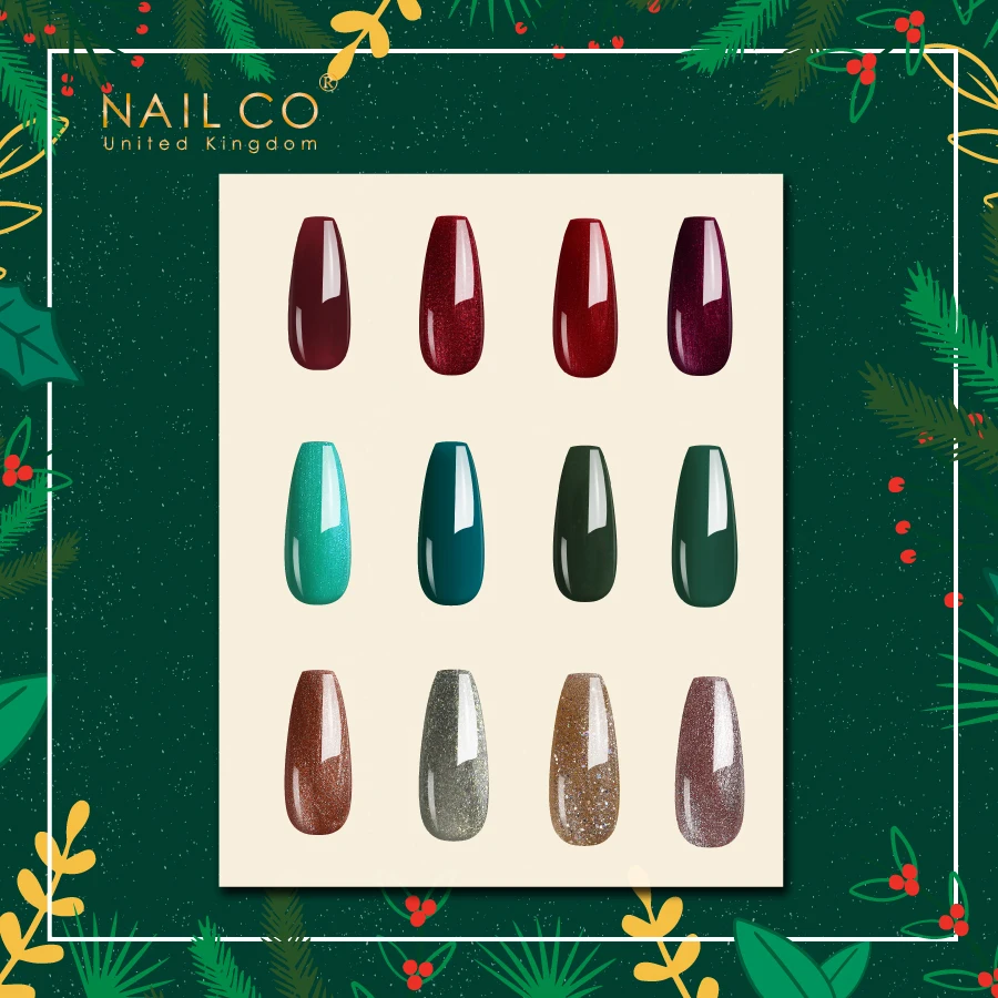 NAILCO nagellak 15 ml Kerst Groen Rood Goud Kleur Serie UV/LED Nagels Gel Ontwerp Nail Art Glitter manicure Top Base Coat