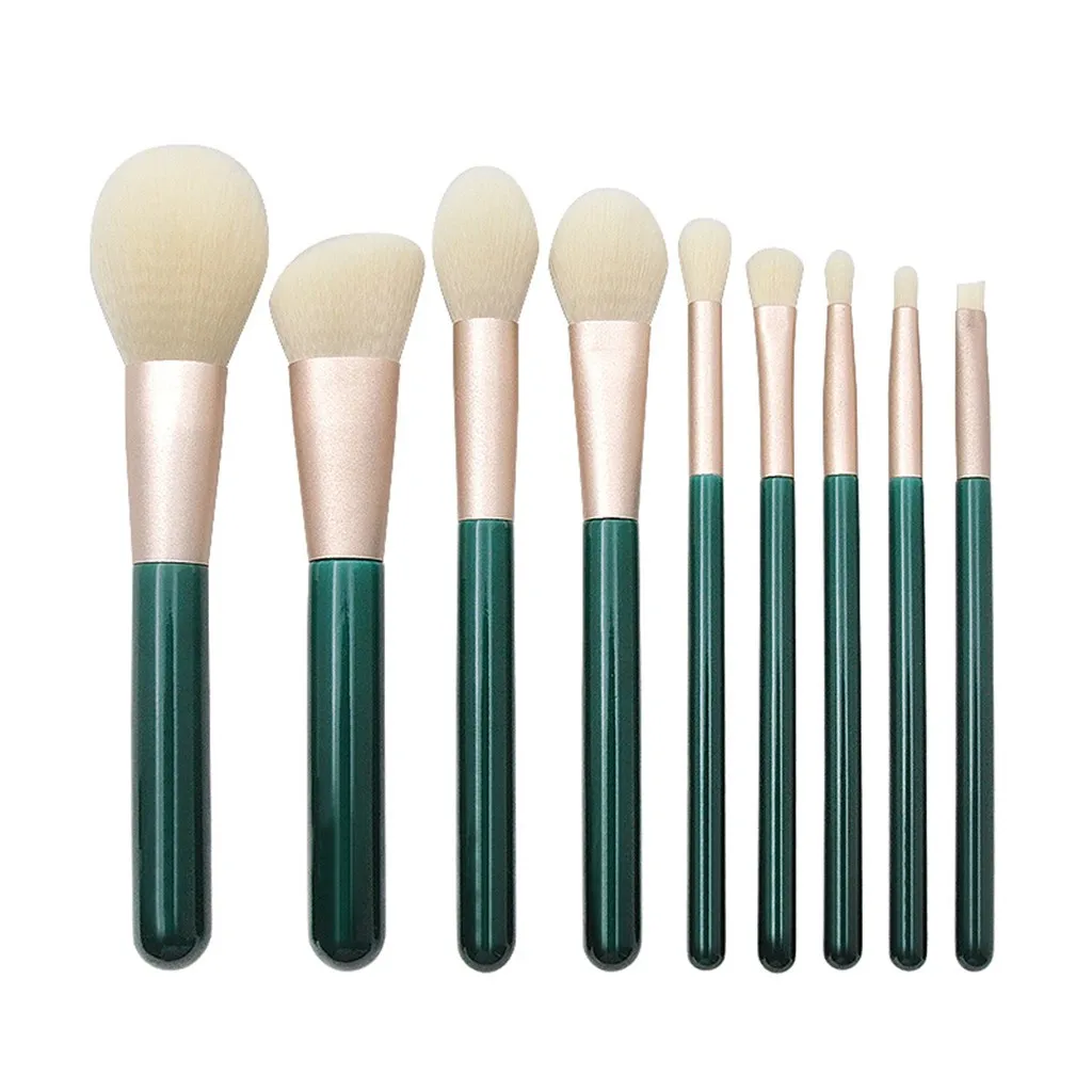 Diamond Green 9Pcs Makeup Brush Foundation Brush Powder Brushes For Eye Shadow Blush Brush Cosmetics Make Up Tools