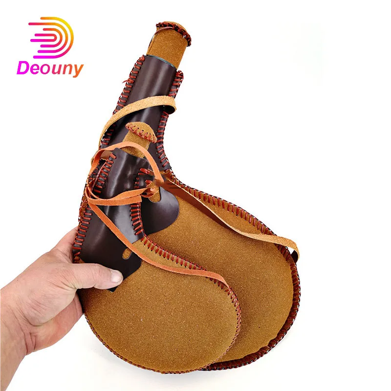 DEOUNY Leather Hip Flask Sheep Gall Inner Wine Bag Mongolia Minority Whisky Alcohol Bottle Vodka Flagon Handmade Drinkware