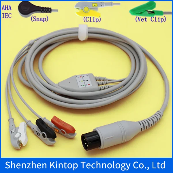 Compatible New High quality! Biolight Goldway Spacelabs Mindray Contec Patient ECG Monitor 3 Lead Cable Connector