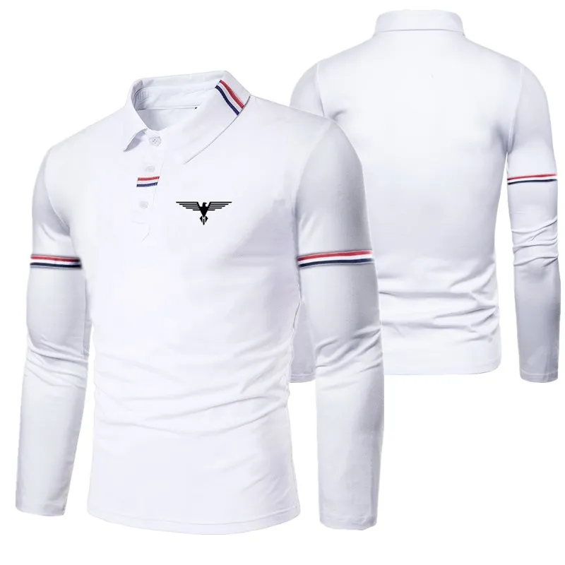 New fashion new men\'s long-sleeved casual polo shirt