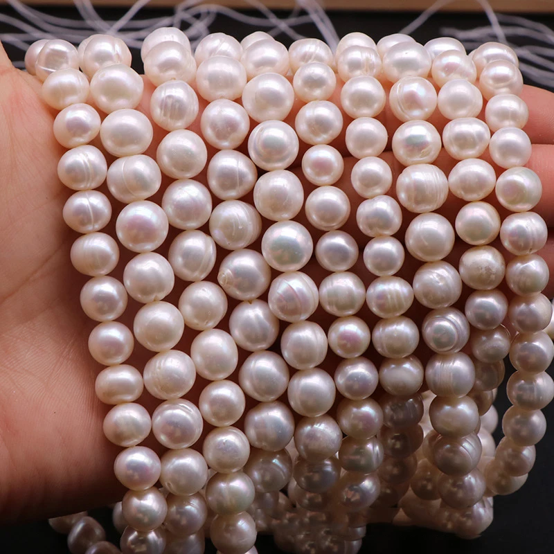 DOTEFFIL 8mm Artificial Pearl White/Pink/Purple 925 Sterling Silver 16-20 Inch Chain Necklace Woman Engagement Wedding Jewelry