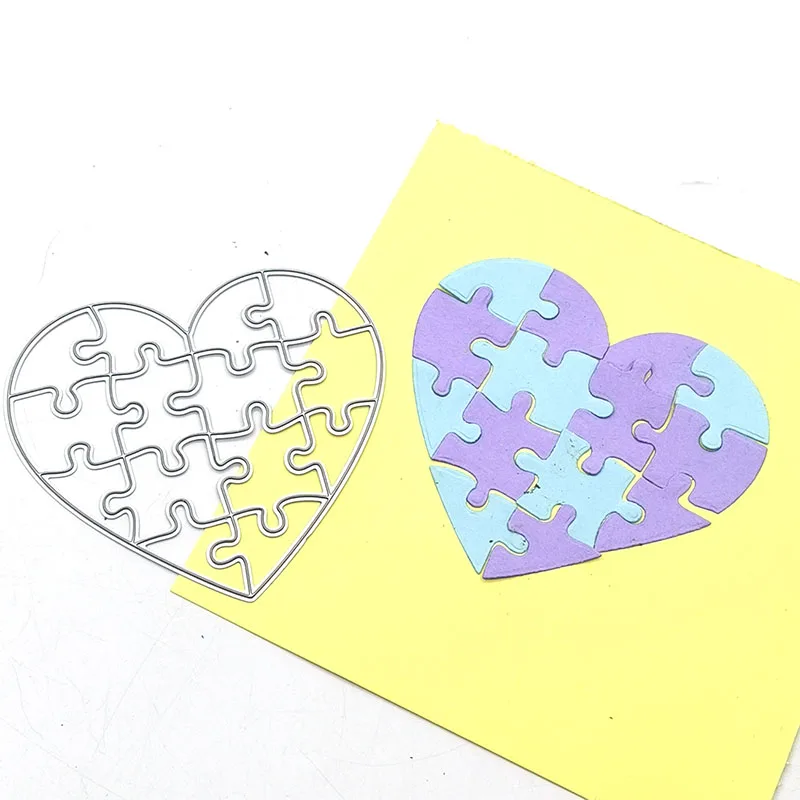 

Julyarts Love Puzzles Die Cut Dies DIY Craft Heart Dies Decor Greeting Card Metal Cutting Dies Stencil DIY Scrapbook Paper Photo