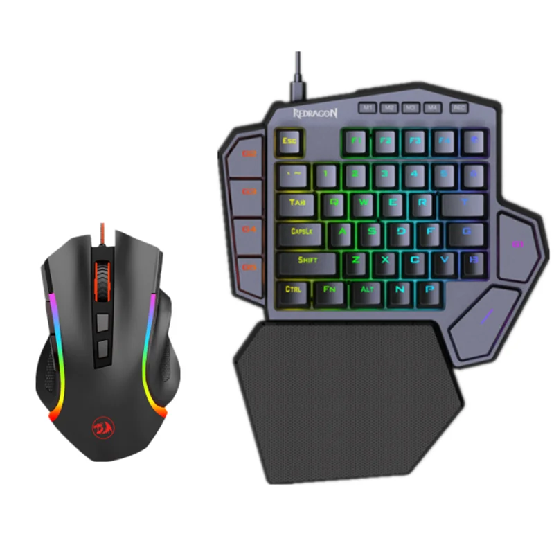 Redragon K585 tastiera da gioco RGB a una mano e Mouse M607RGB combinato con convertitore GA200 per Xbox One, PS4, Switch, PS3 e PC